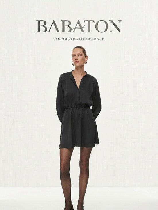 Babaton Dresses & Skirts - BABATON - Lexington Black Satin Dress - 2XS
